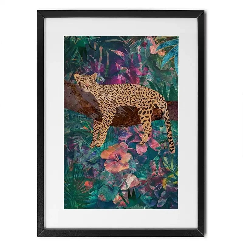 Leopard In The Jungle Framed Art Print Leopard In The Jungle Framed Art Print wall art product Sarah Manovski