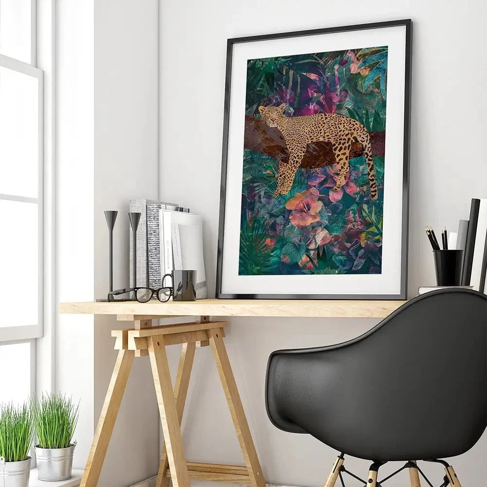 Leopard In The Jungle Framed Art Print Leopard In The Jungle Framed Art Print wall art product Sarah Manovski