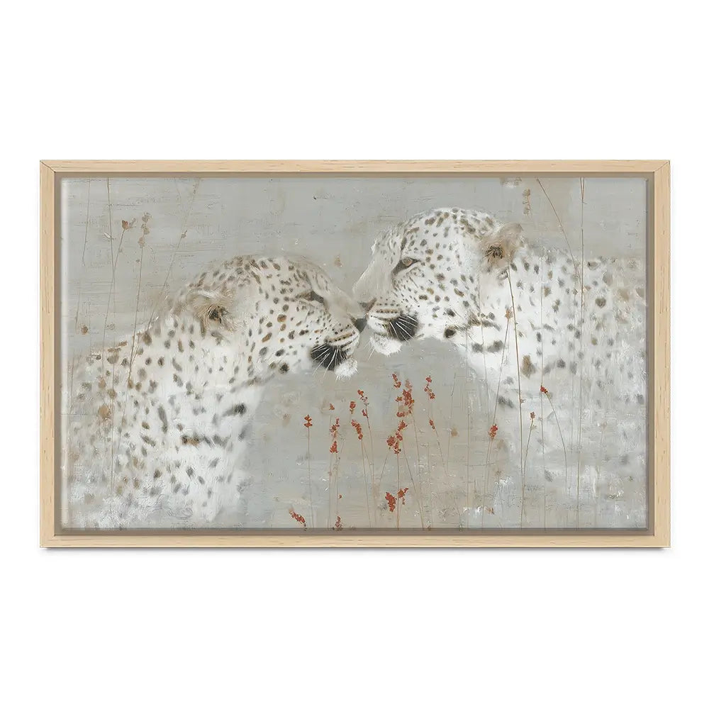 Leopard Pair Nuzzle Canvas Print Leopard Pair Nuzzle Canvas Print wall art product Chromatic Storm Studio