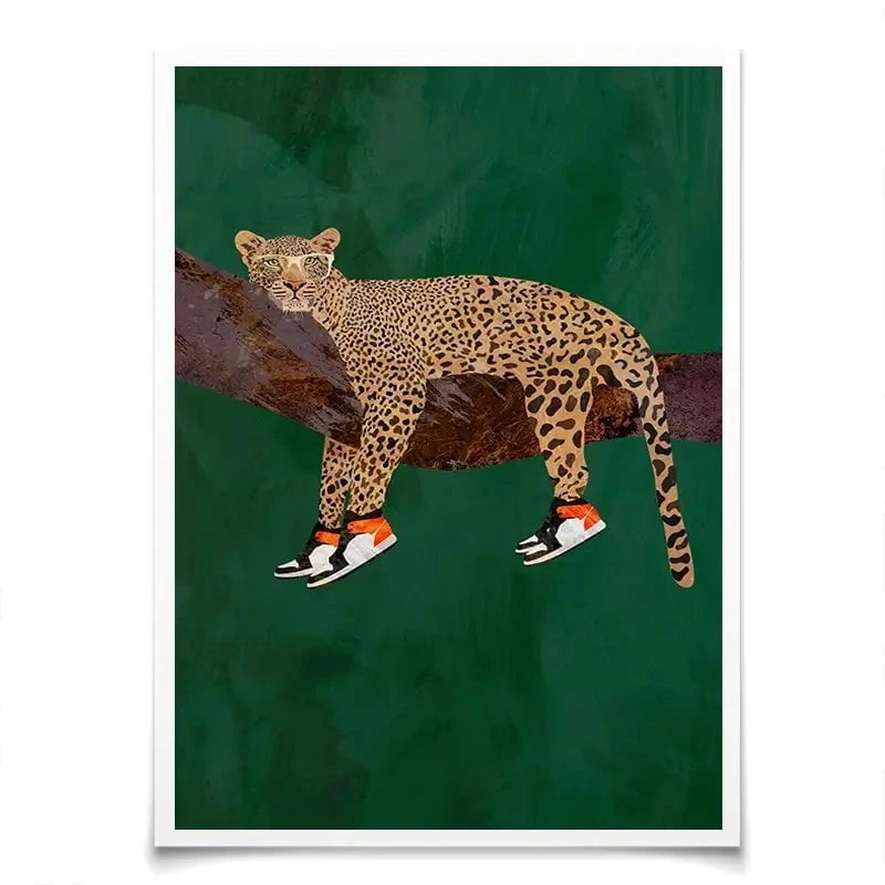 Leopard Wearing Sneakers Art Print Leopard Wearing Sneakers Art Print wall art product Sarah Manovski