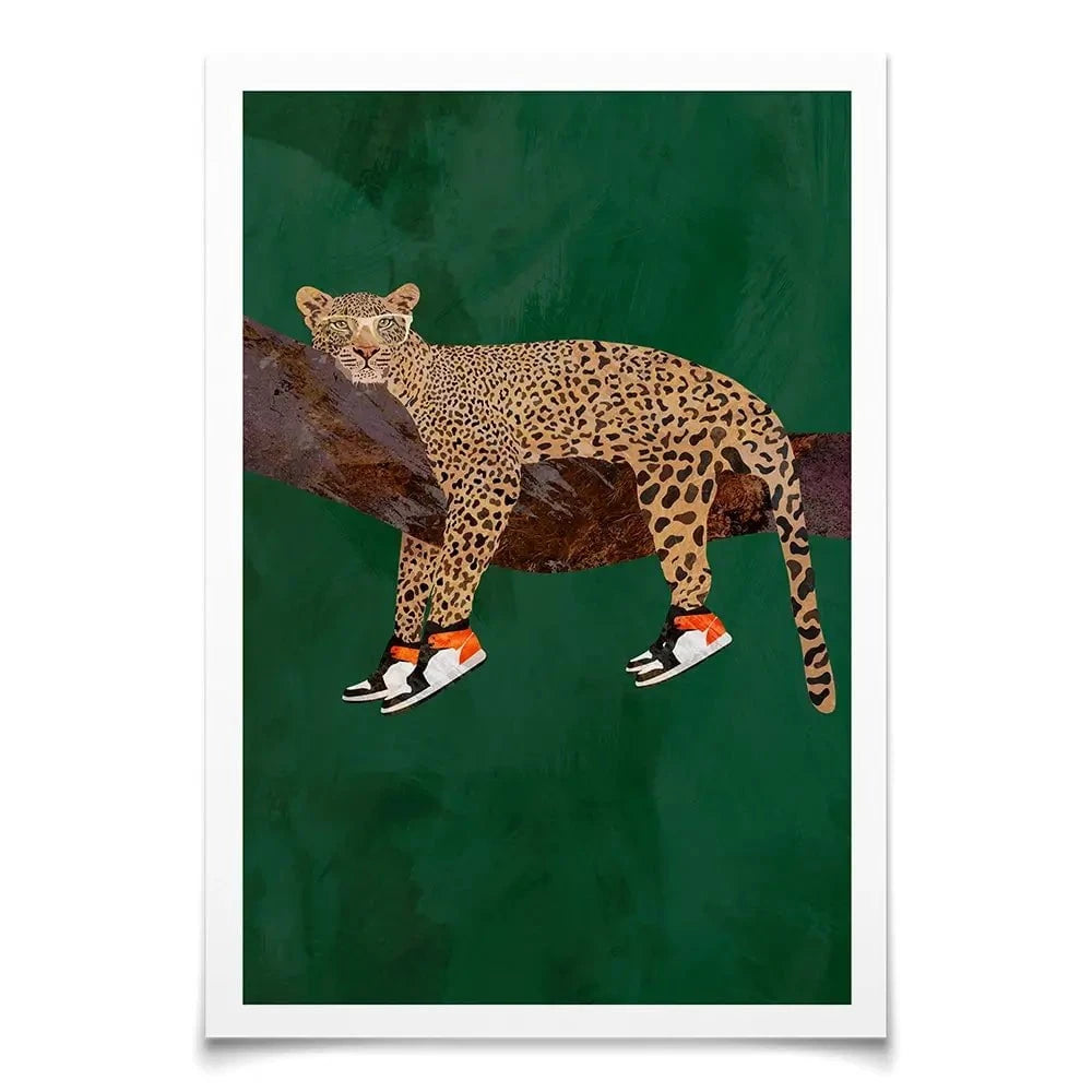 Leopard Wearing Sneakers Art Print Leopard Wearing Sneakers Art Print wall art product Sarah Manovski