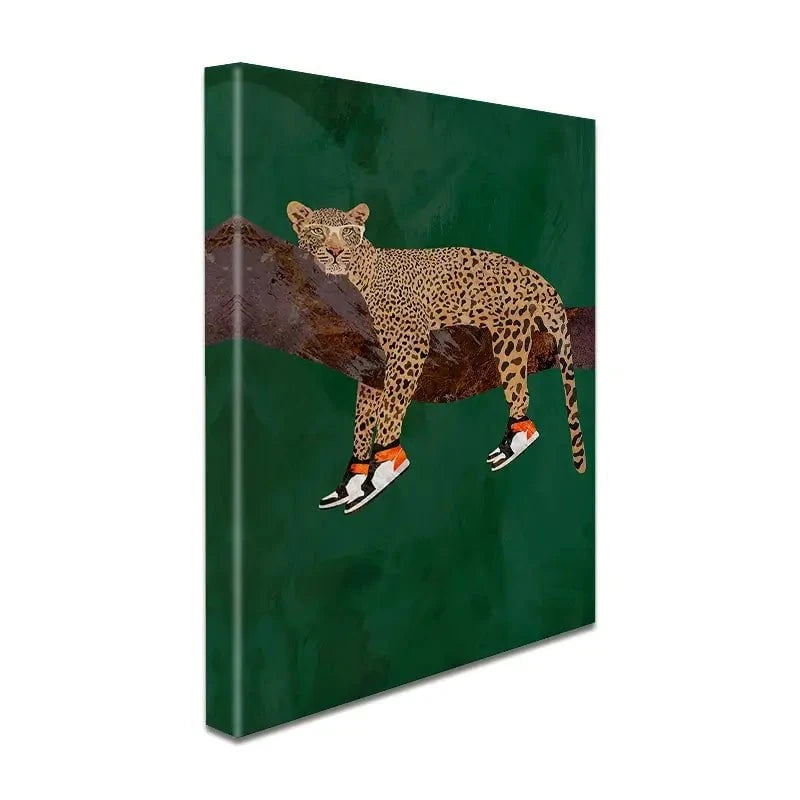 Leopard Wearing Sneakers Canvas Print Leopard Wearing Sneakers Canvas Print wall art product Sarah Manovski