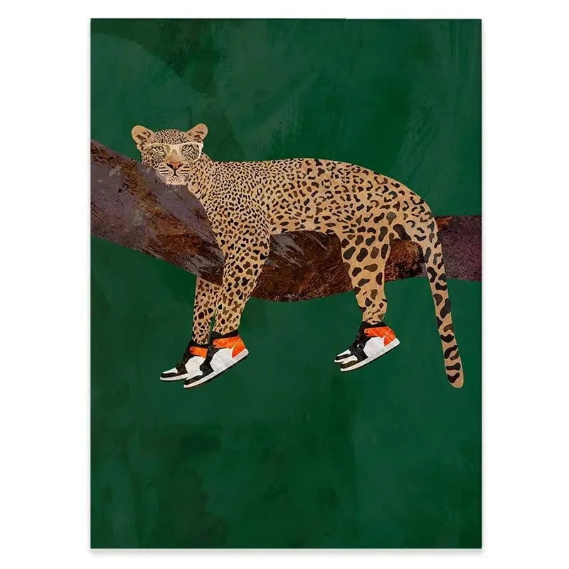 Leopard Wearing Sneakers Canvas Print Leopard Wearing Sneakers Canvas Print wall art product Sarah Manovski