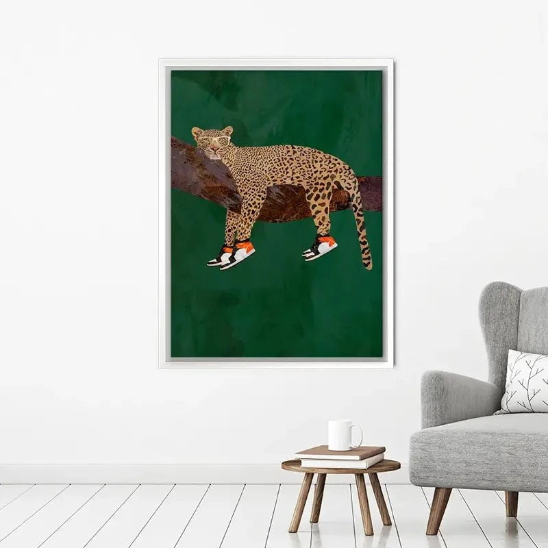 Leopard Wearing Sneakers Canvas Print Leopard Wearing Sneakers Canvas Print wall art product Sarah Manovski