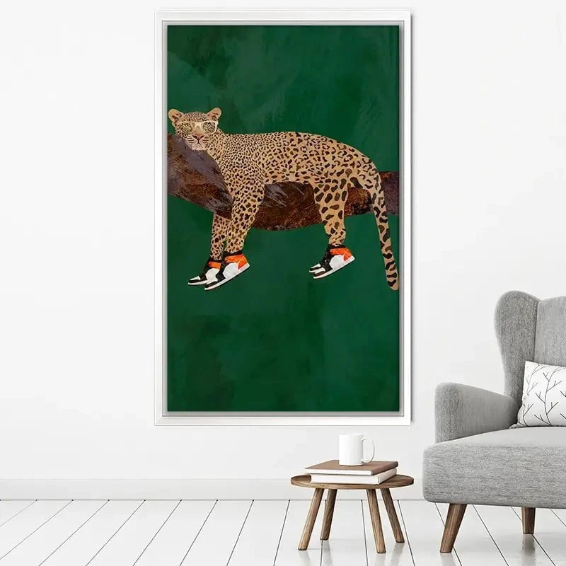 Leopard Wearing Sneakers Canvas Print Leopard Wearing Sneakers Canvas Print wall art product Sarah Manovski