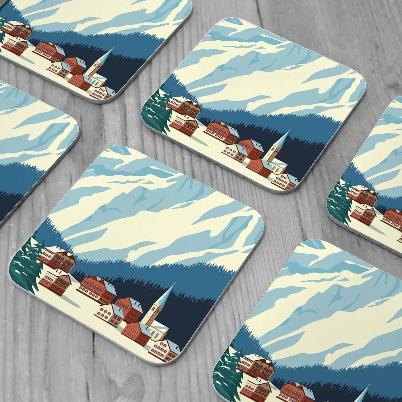 Les Alpes Coaster Set Rainbow Soul Tree Coaster Set | Rainbow Soul Tree Art Coasters wall art product Rinat Khairitdinov / Shutterstock