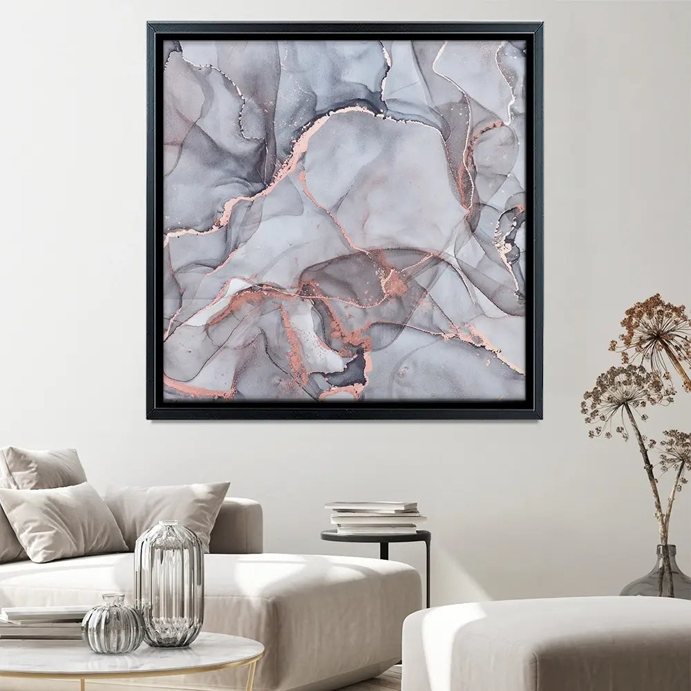 Light Grey Marble Square Canvas Print Light Grey Marble Square Canvas Print wall art product Art Print Shop