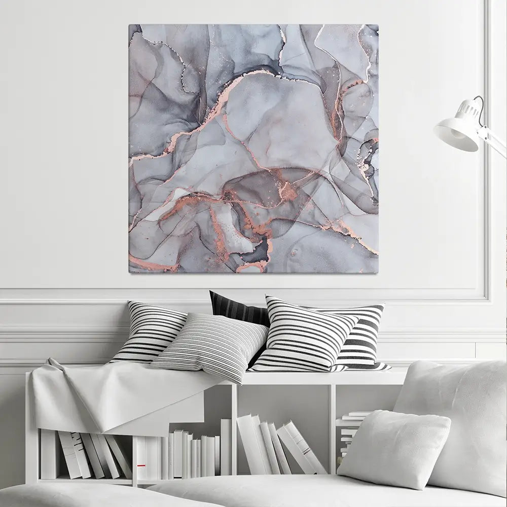 Light Grey Marble Square Canvas Print Light Grey Marble Square Canvas Print wall art product Art Print Shop