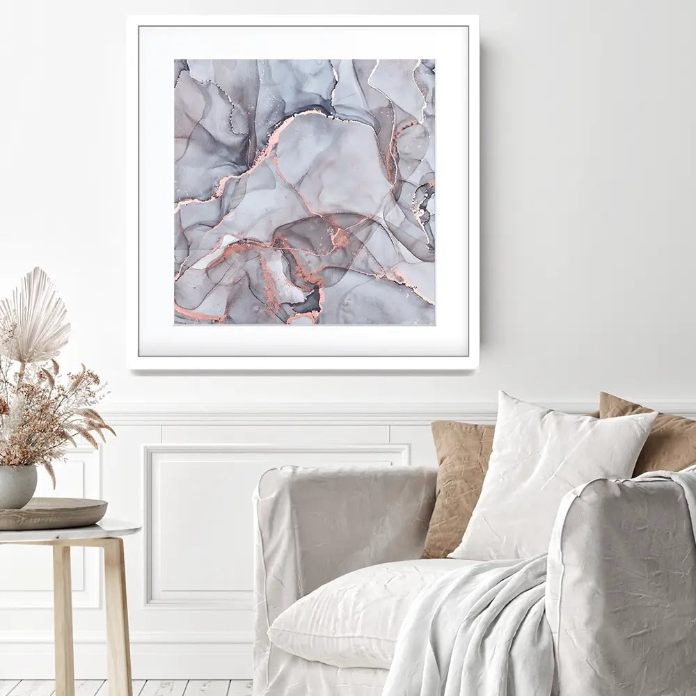 Light Grey Marble Square Framed Art Print Light Grey Marble Square Framed Art Print wall art product Art Print Shop