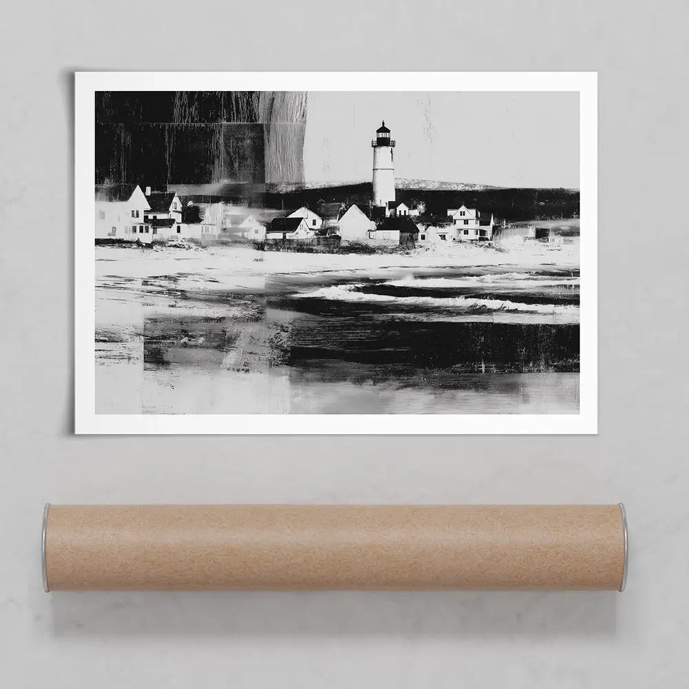 Lighthouse By The Ocean Art Print Lighthouse By The Ocean Art Print wall art product Chromatic Storm Studio