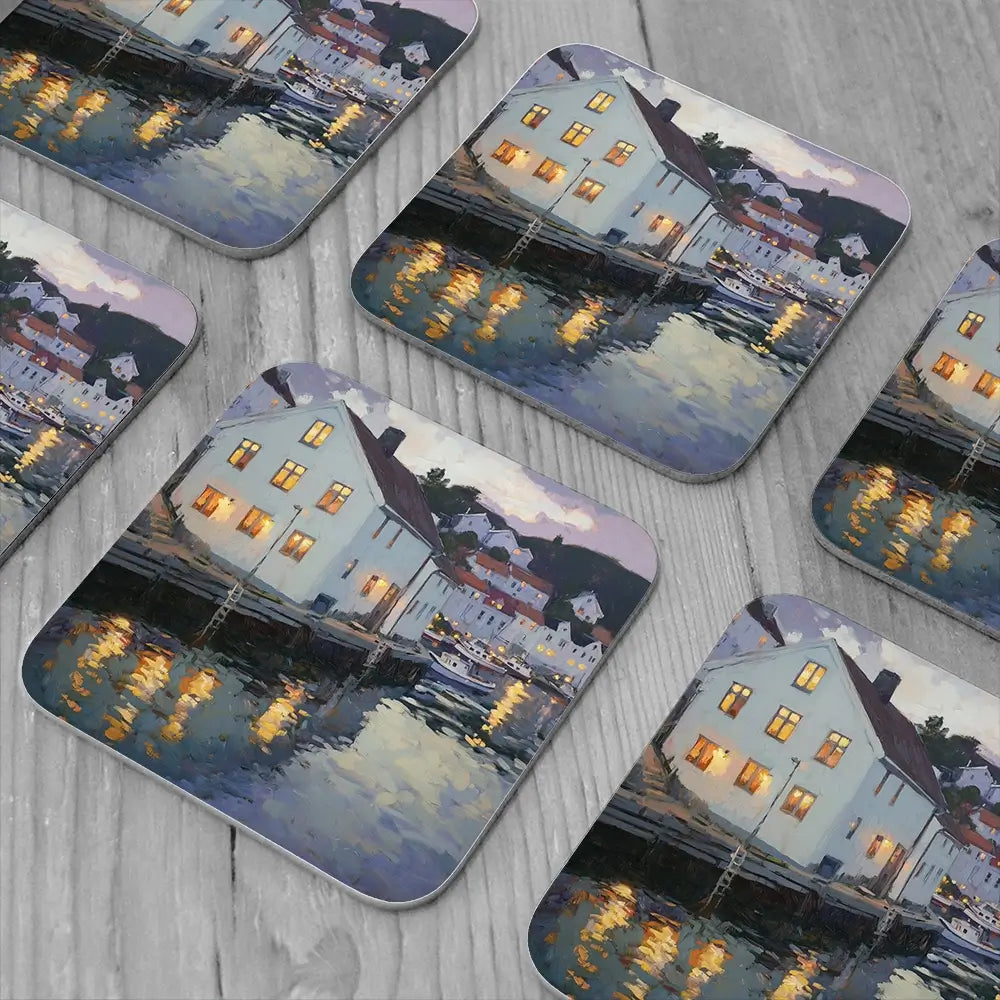 Lights In Windows Coaster Set Lights In Windows Coaster Set wall art product Tanya Ocean