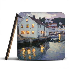 Lights In Windows Coaster Set Lights In Windows Coaster Set wall art product Tanya Ocean