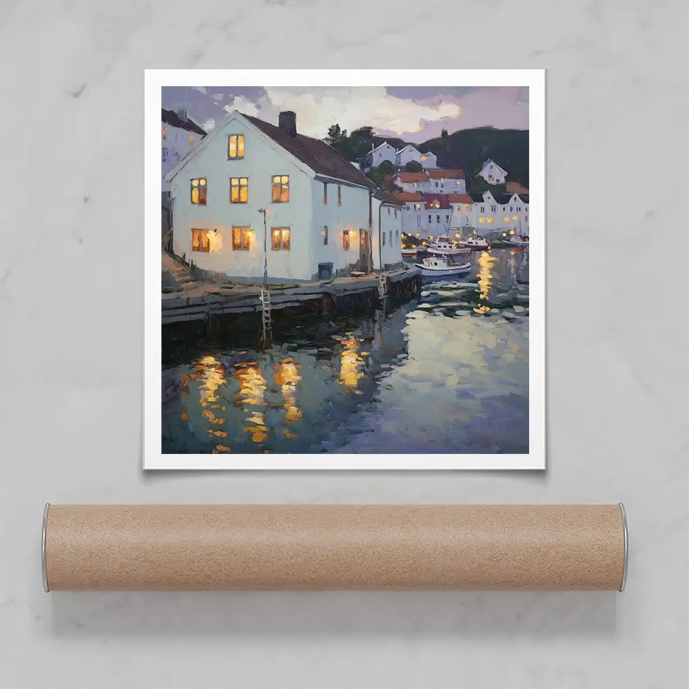 Lights In Windows Square Art Print Lights In Windows Square Art Print wall art product Tanya Ocean