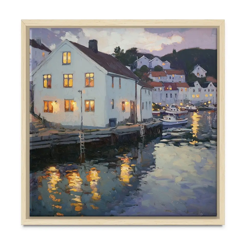 Lights In Windows Square Canvas Print Lights In Windows Square Canvas Print wall art product Tanya Ocean