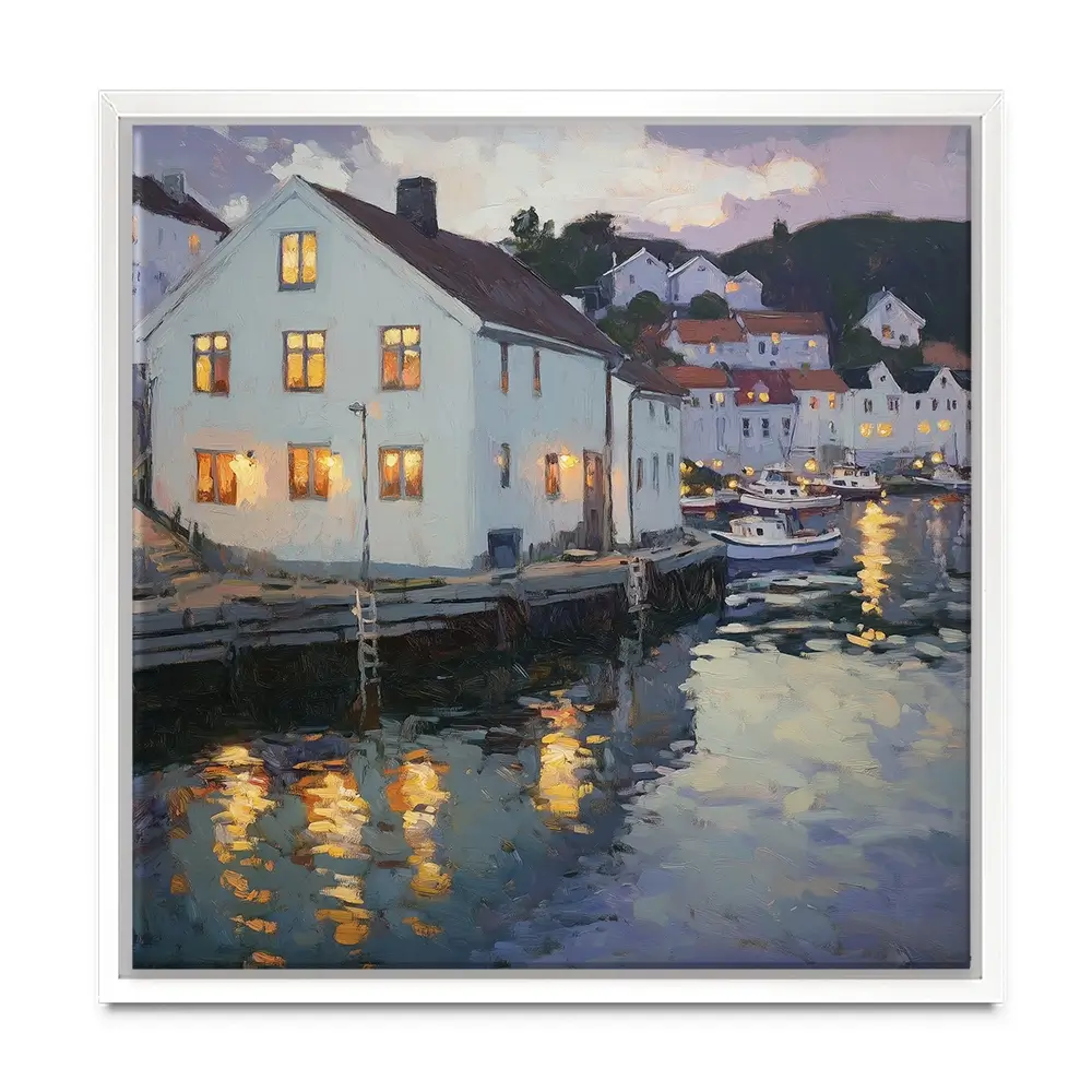 Lights In Windows Square Canvas Print Lights In Windows Square Canvas Print wall art product Tanya Ocean