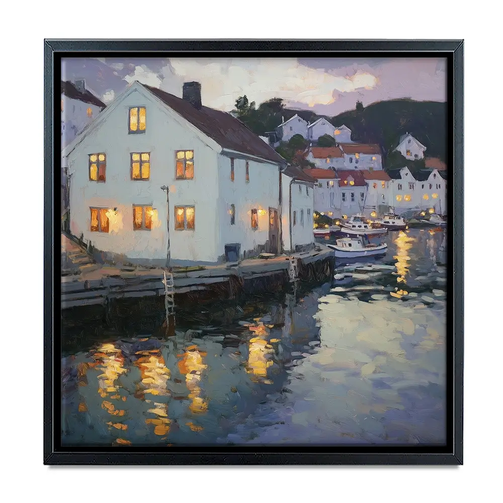 Lights In Windows Square Canvas Print Lights In Windows Square Canvas Print wall art product Tanya Ocean