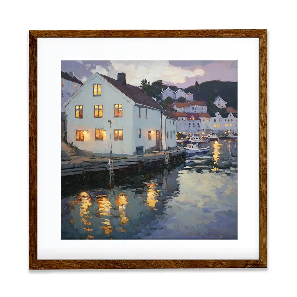Lights In Windows Square Framed Art Print Lights In Windows Square Framed Art Print wall art product Tanya Ocean