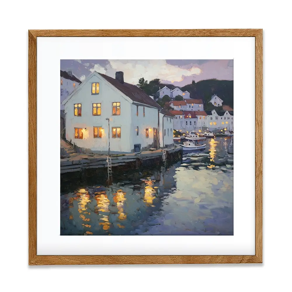 Lights In Windows Square Framed Art Print Lights In Windows Square Framed Art Print wall art product Tanya Ocean