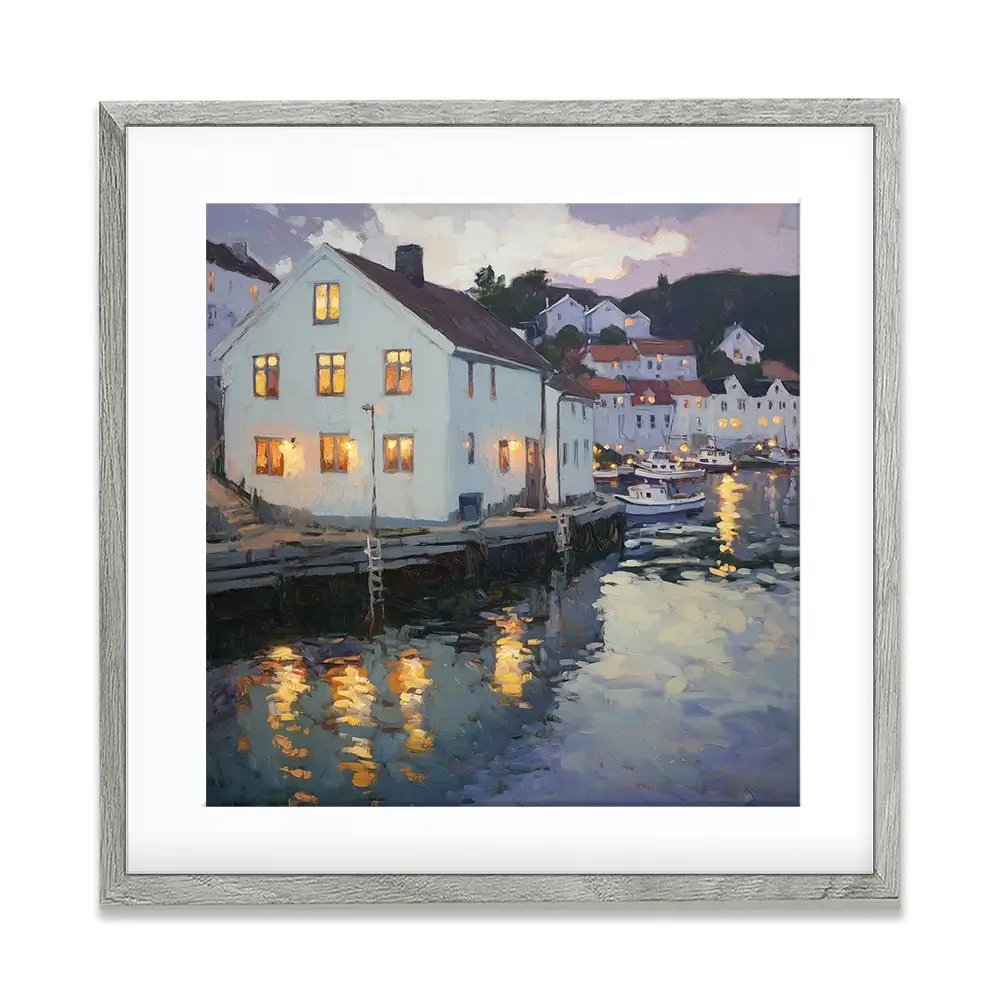 Lights In Windows Square Framed Art Print Lights In Windows Square Framed Art Print wall art product Tanya Ocean