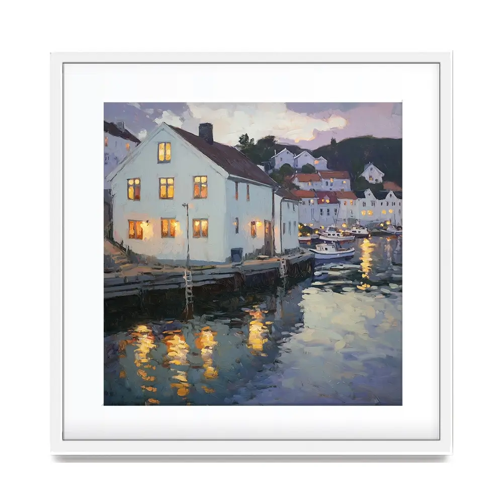 Lights In Windows Square Framed Art Print Lights In Windows Square Framed Art Print wall art product Tanya Ocean