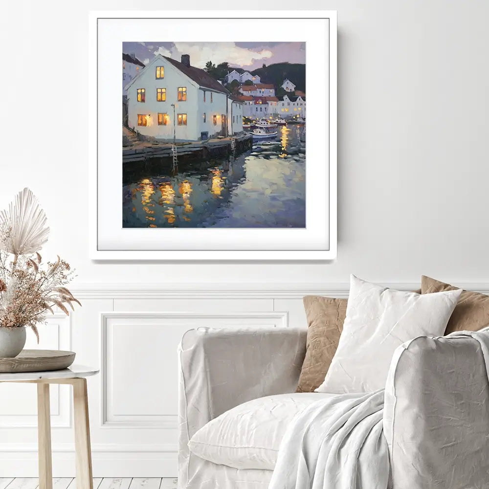 Lights In Windows Square Framed Art Print Lights In Windows Square Framed Art Print wall art product Tanya Ocean