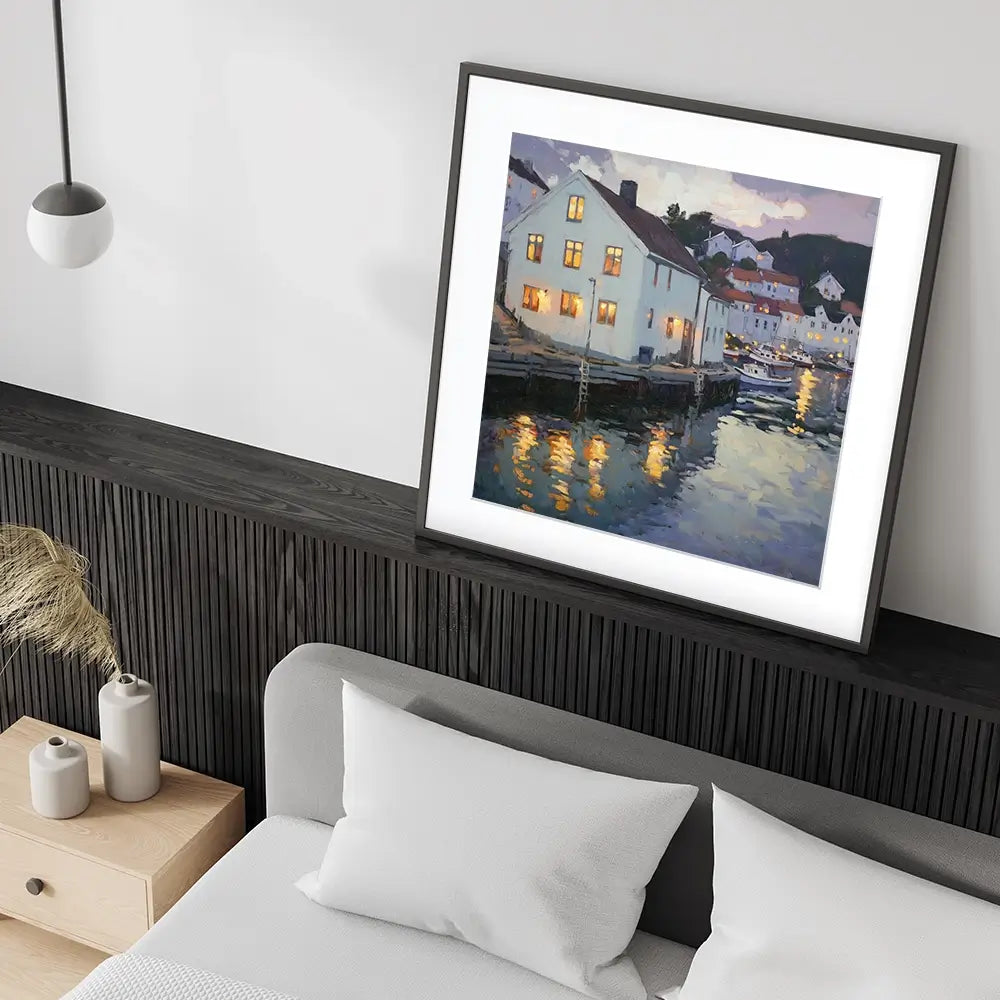 Lights In Windows Square Framed Art Print Lights In Windows Square Framed Art Print wall art product Tanya Ocean