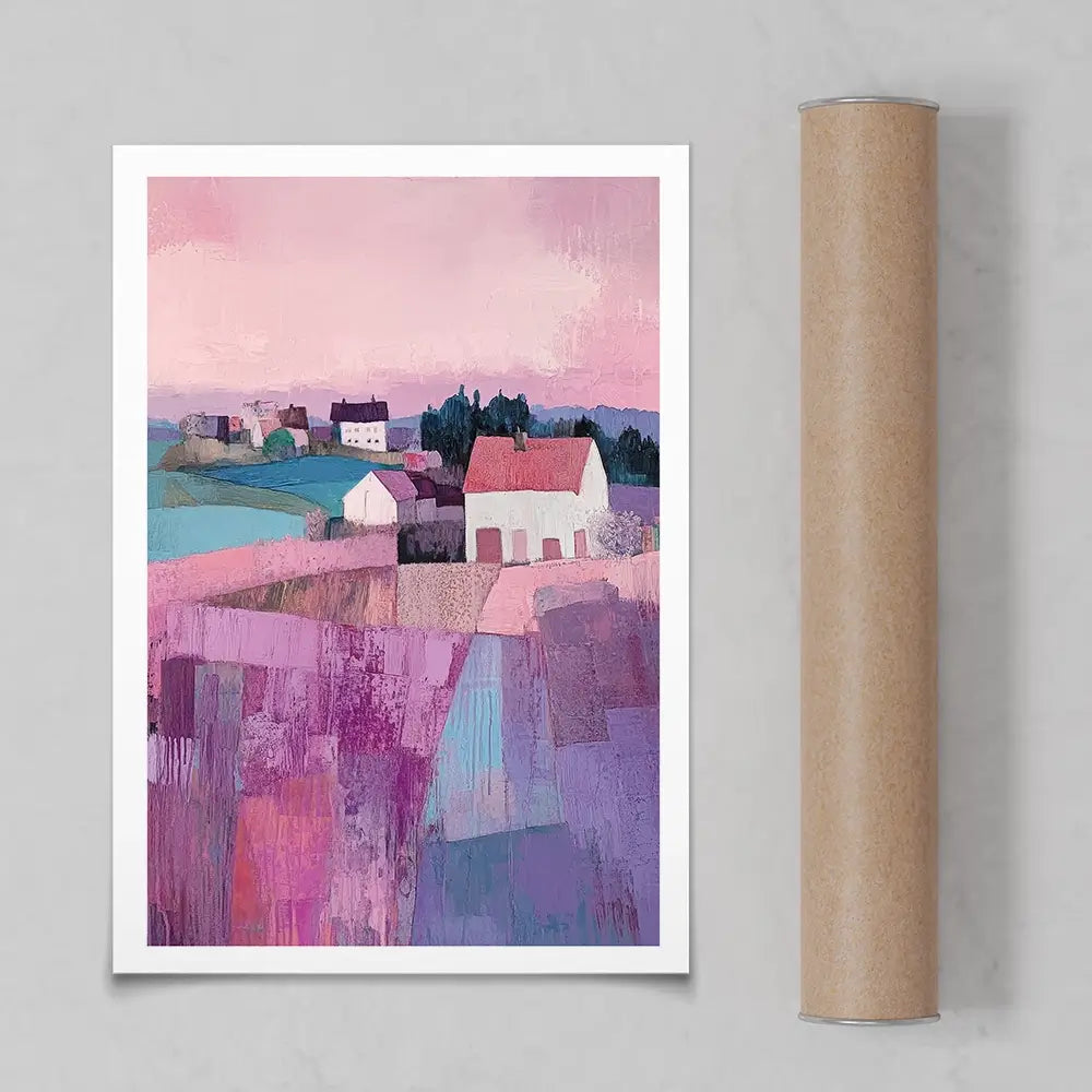Lilac Patchwork Art Print Lilac Patchwork Art Print wall art product Tanya Ocean