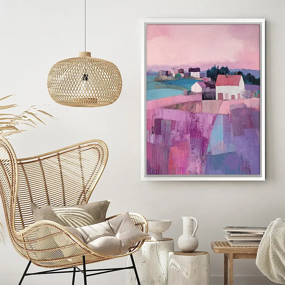 Lilac Patchwork Canvas Print Lilac Patchwork Canvas Print wall art product Tanya Ocean