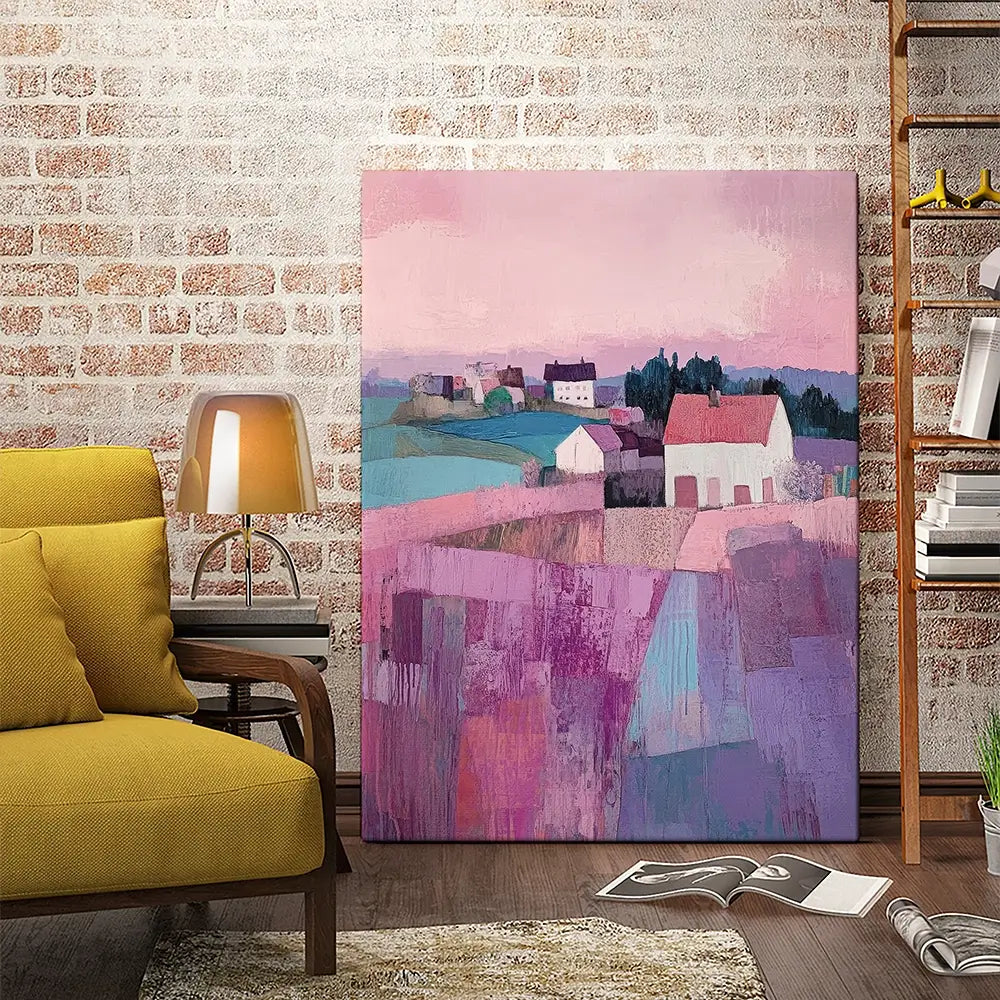 Lilac Patchwork Canvas Print Lilac Patchwork Canvas Print wall art product Tanya Ocean