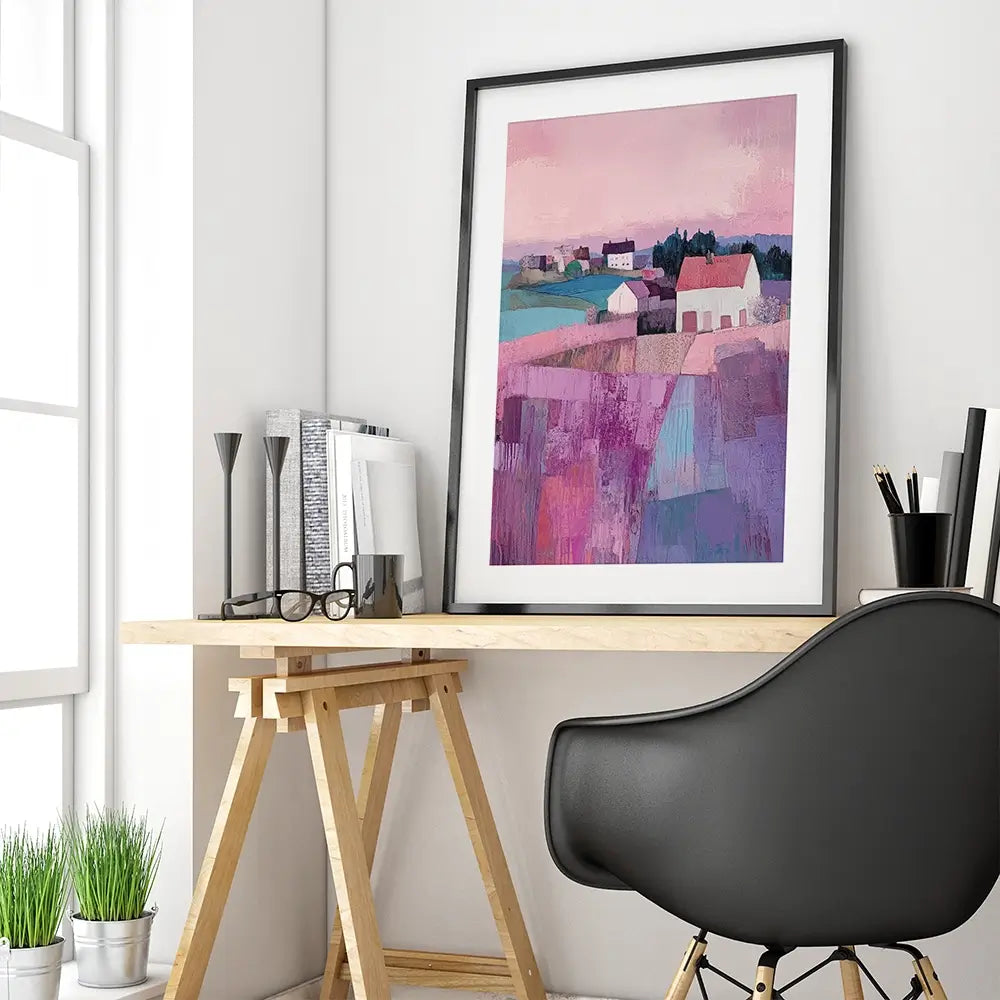 Lilac Patchwork Framed Art Print Lilac Patchwork Framed Art Print wall art product Tanya Ocean