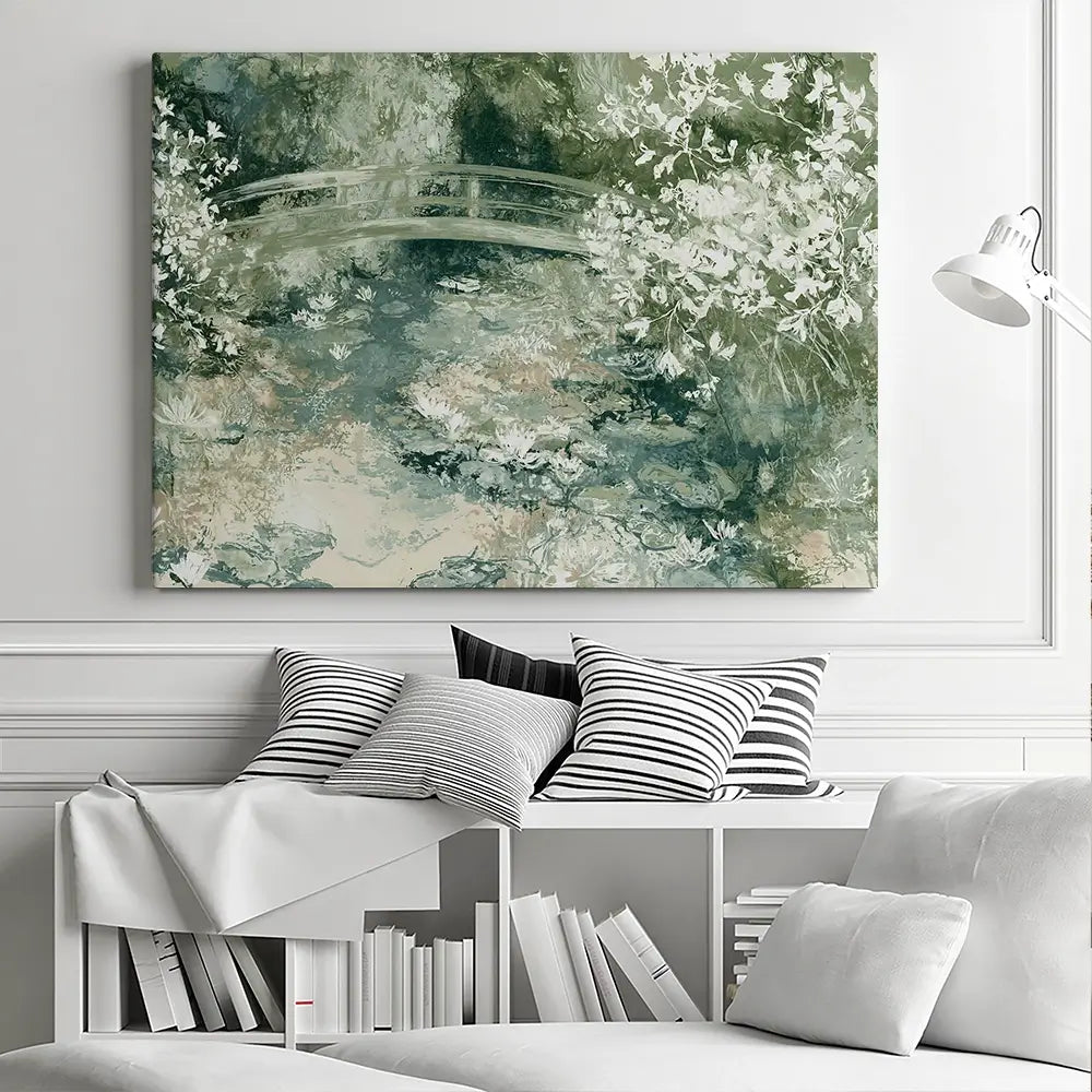 Lily Pond Bridge Canvas Print Lily Pond Bridge Canvas Print wall art product Chromatic Storm Studio