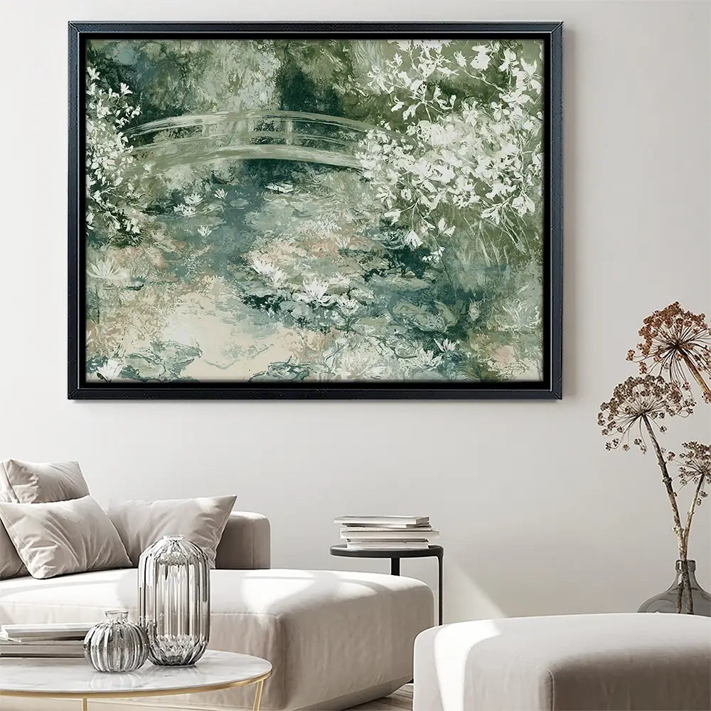 Lily Pond Bridge Canvas Print Lily Pond Bridge Canvas Print wall art product Chromatic Storm Studio