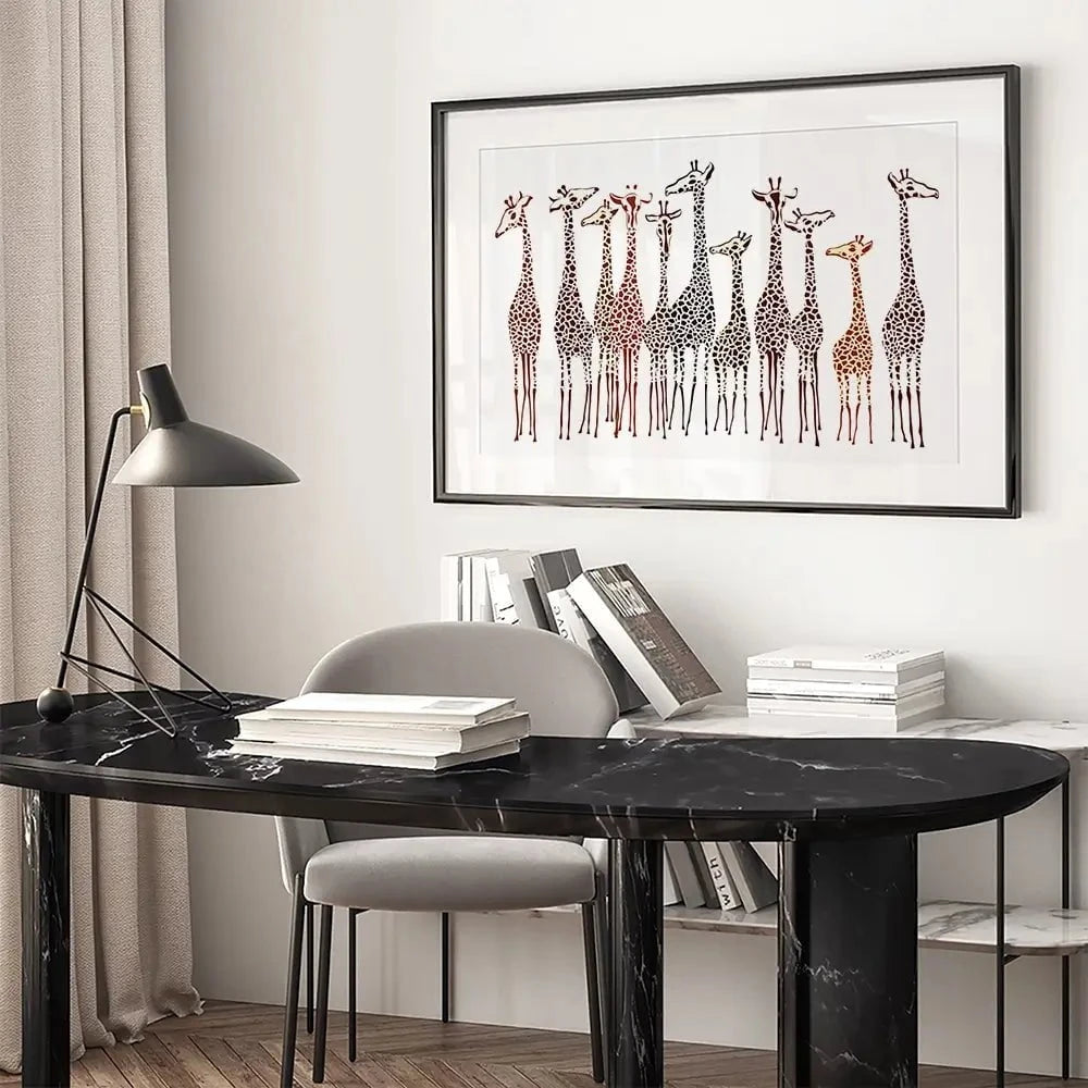 Line Of Giraffes Framed Art Print Line Of Giraffes Framed Art Print wall art product fresher / Shutterstock
