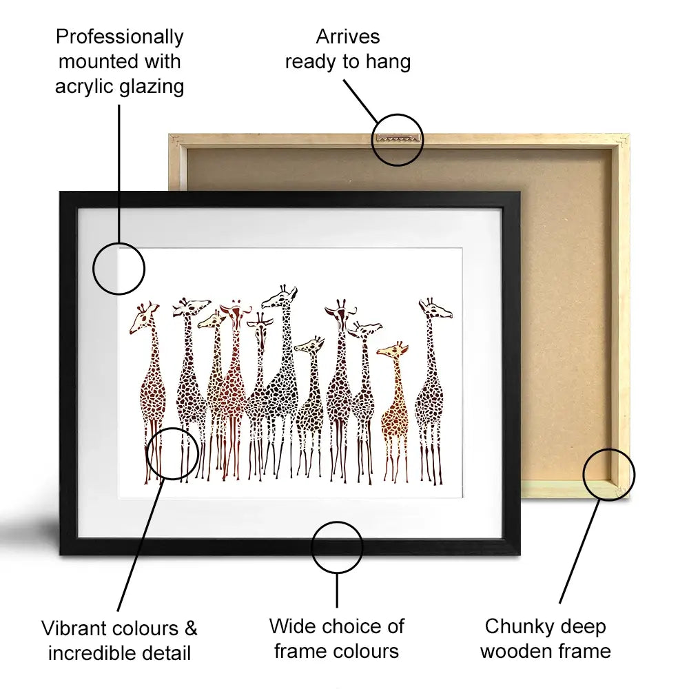 Line Of Giraffes Framed Art Print Line Of Giraffes Framed Art Print wall art product fresher / Shutterstock
