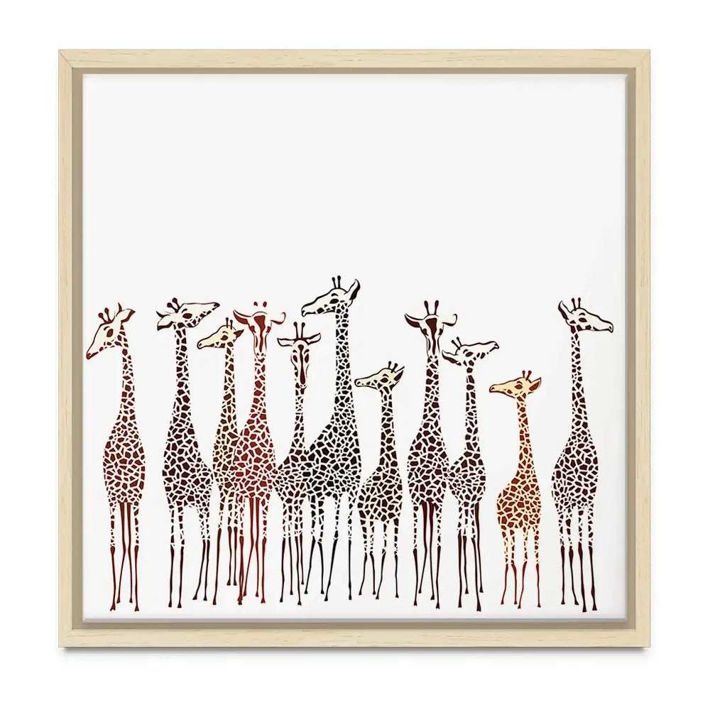 Line Of Giraffes Oversized Canvas Print Line Of Giraffes Oversized Canvas Print wall art product fresher / Shutterstock