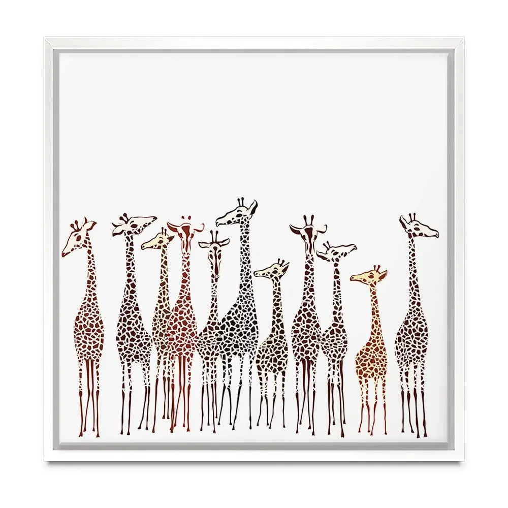 Line Of Giraffes Oversized Canvas Print Line Of Giraffes Oversized Canvas Print wall art product fresher / Shutterstock