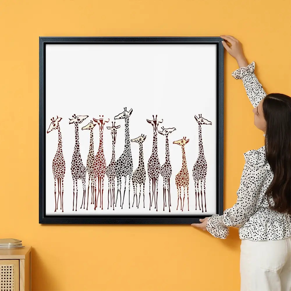 Line Of Giraffes Oversized Canvas Print Line Of Giraffes Oversized Canvas Print wall art product fresher / Shutterstock