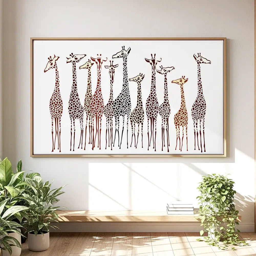 Line Of Giraffes Oversized Canvas Print Line Of Giraffes Oversized Canvas Print wall art product fresher / Shutterstock