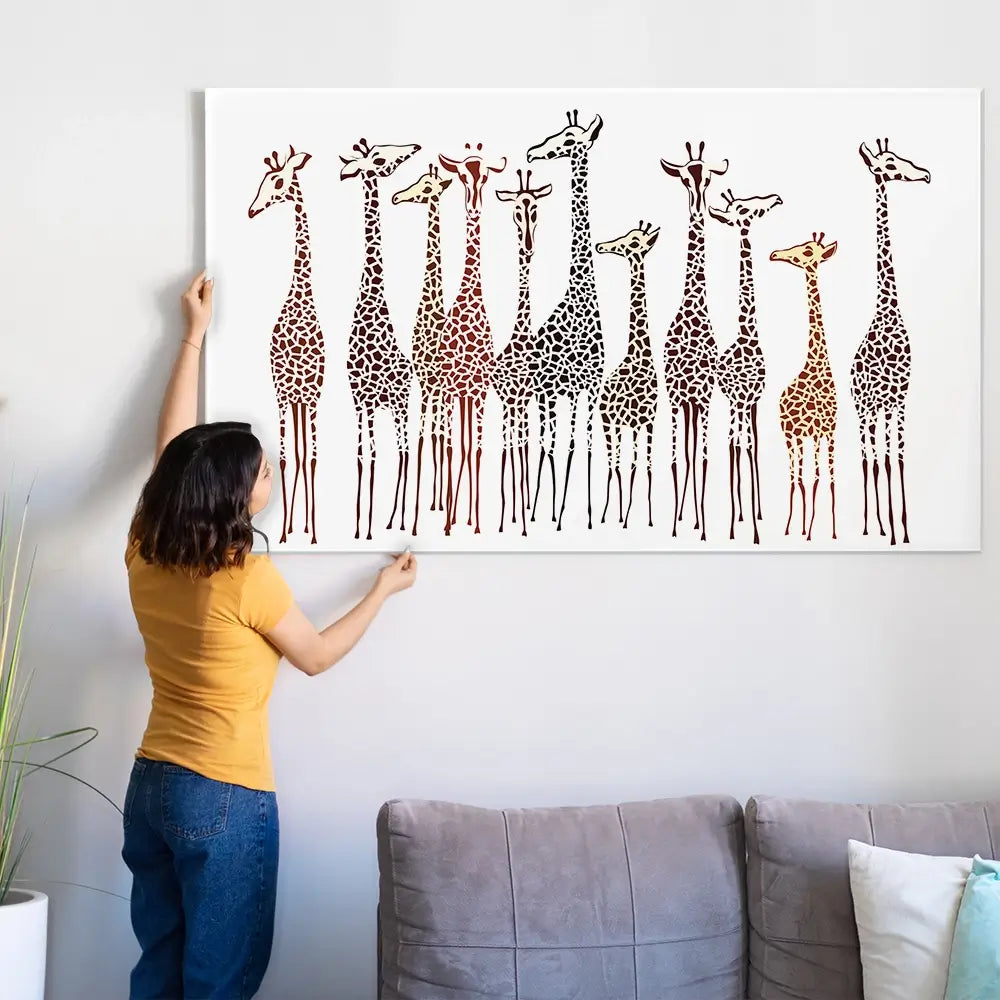 Line Of Giraffes Oversized Canvas Print Line Of Giraffes Oversized Canvas Print wall art product fresher / Shutterstock