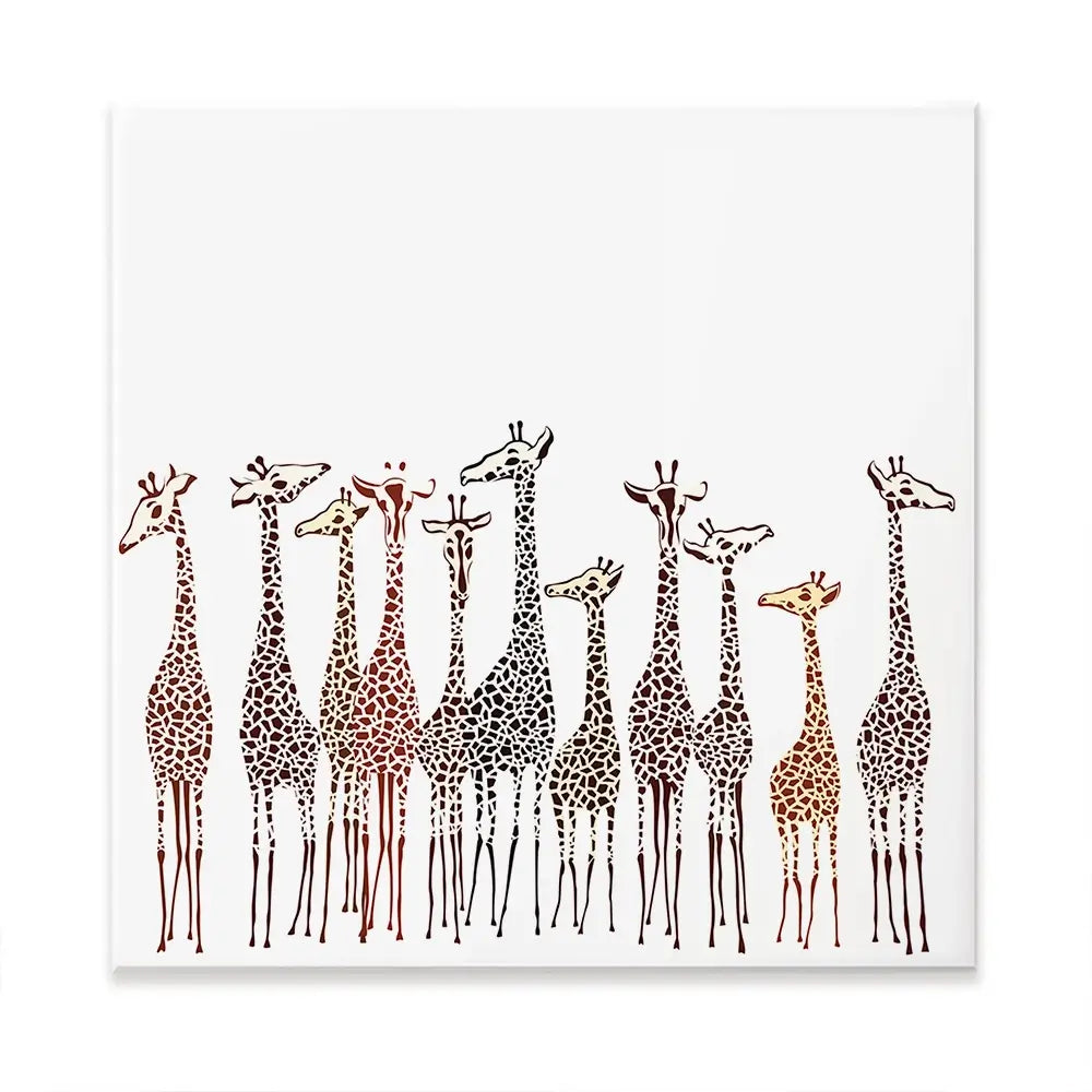 Line Of Giraffes Oversized Canvas Print Line Of Giraffes Oversized Canvas Print wall art product fresher / Shutterstock