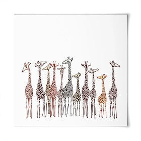 Line Of Giraffes Square Art Print Line Of Giraffes Square Art Print wall art product fresher / Shutterstock
