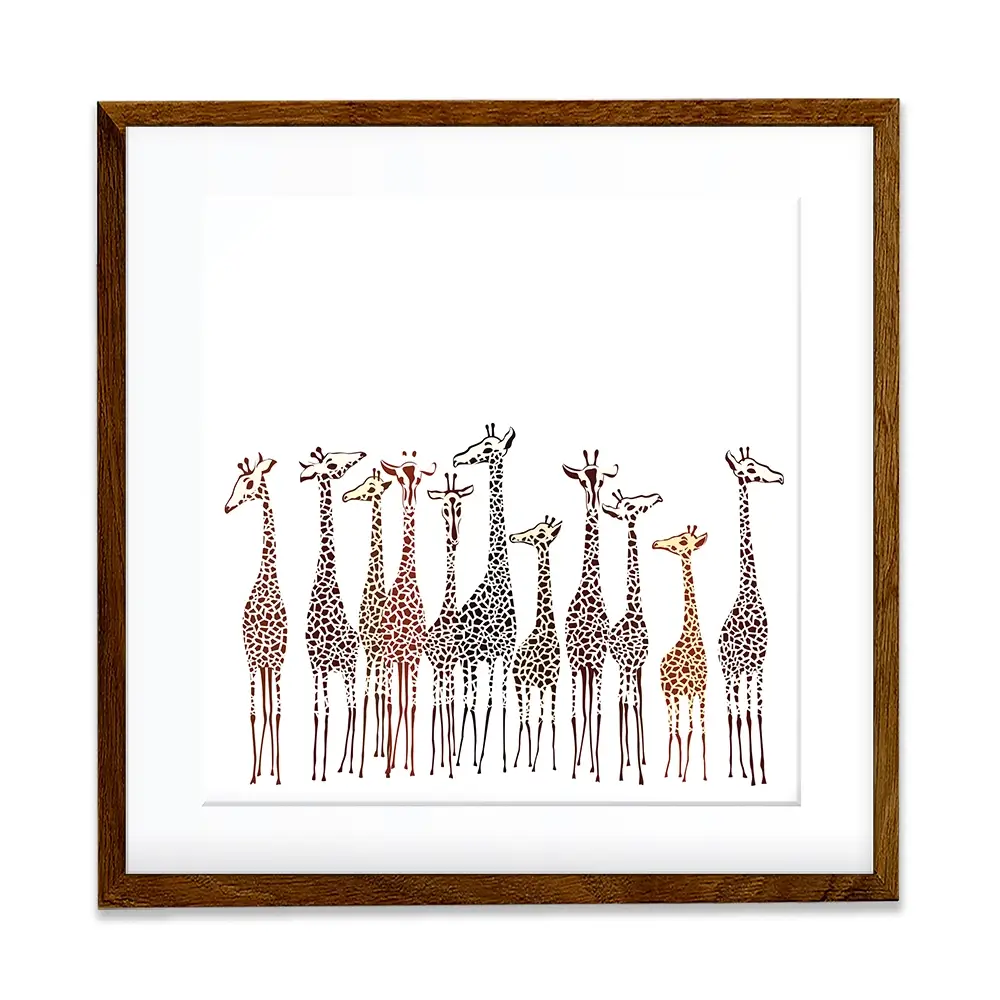 Line Of Giraffes Square Framed Art Print Line Of Giraffes Square Framed Art Print wall art product fresher / Shutterstock