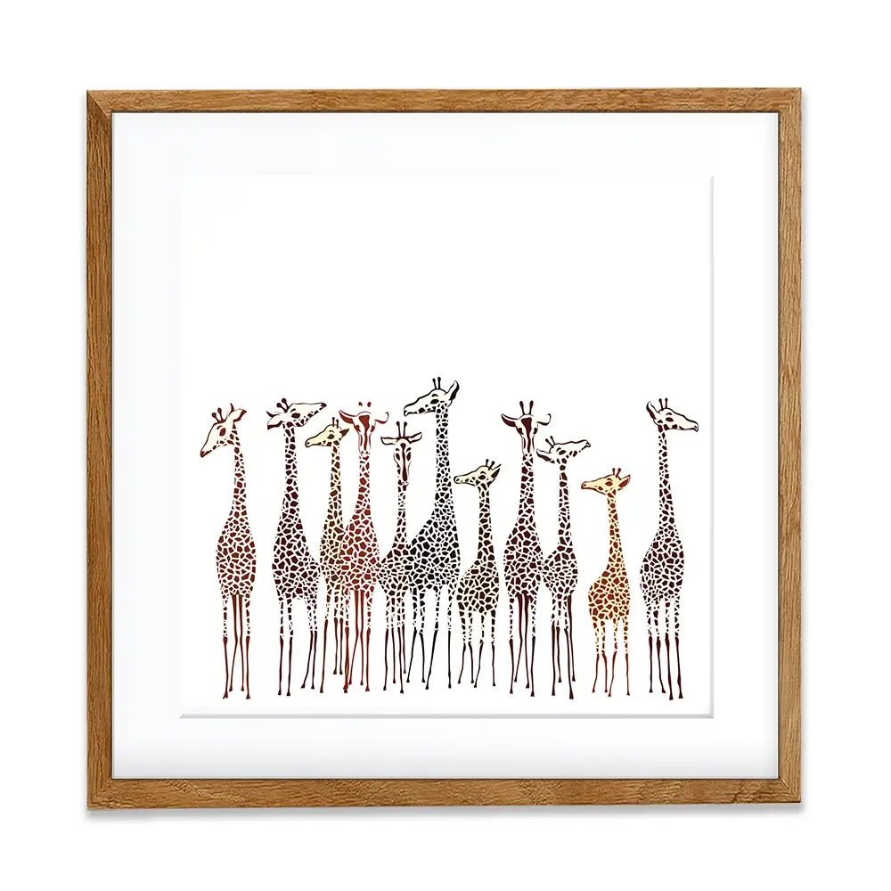 Line Of Giraffes Square Framed Art Print Line Of Giraffes Square Framed Art Print wall art product fresher / Shutterstock