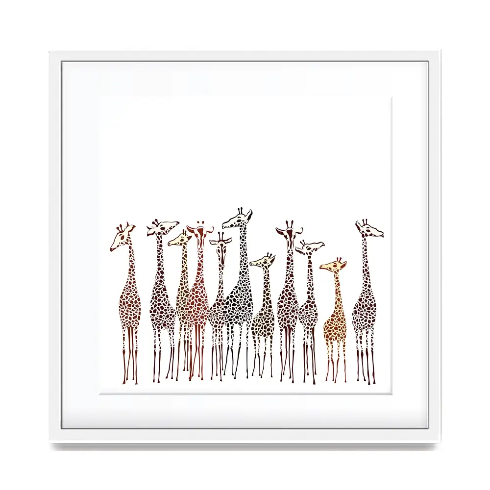 Line Of Giraffes Square Framed Art Print Line Of Giraffes Square Framed Art Print wall art product fresher / Shutterstock