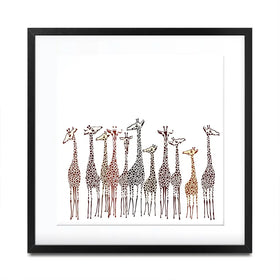Line Of Giraffes Square Framed Art Print Line Of Giraffes Square Framed Art Print wall art product fresher / Shutterstock