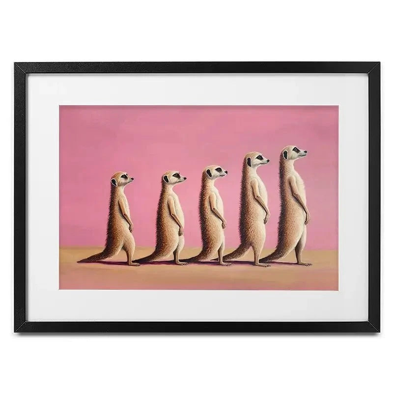 Line Of Meerkats Framed Art Print Line Of Meerkats Framed Art Print wall art product Svetlana Aleynikova
