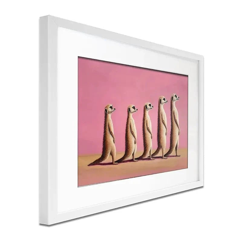 Line Of Meerkats Framed Art Print Line Of Meerkats Framed Art Print wall art product Svetlana Aleynikova
