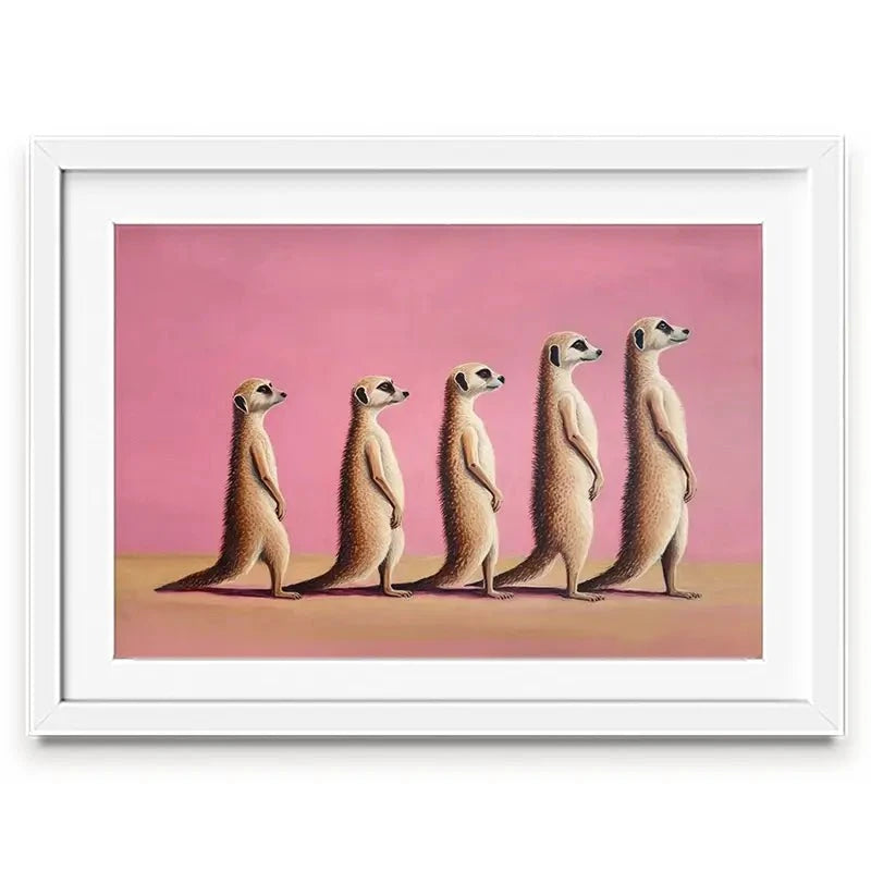 Line Of Meerkats Framed Art Print Line Of Meerkats Framed Art Print wall art product Svetlana Aleynikova