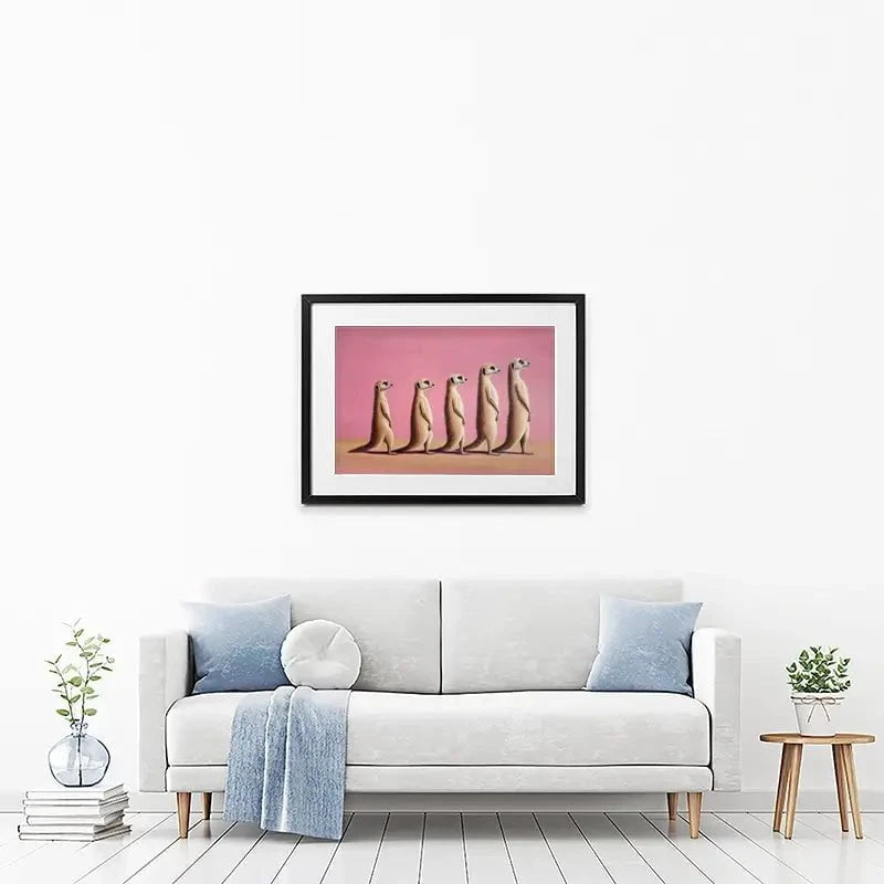 Line Of Meerkats Framed Art Print Line Of Meerkats Framed Art Print wall art product Svetlana Aleynikova