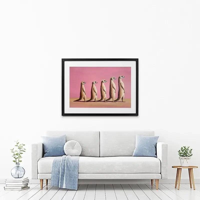 Line Of Meerkats Framed Art Print Line Of Meerkats Framed Art Print wall art product Svetlana Aleynikova